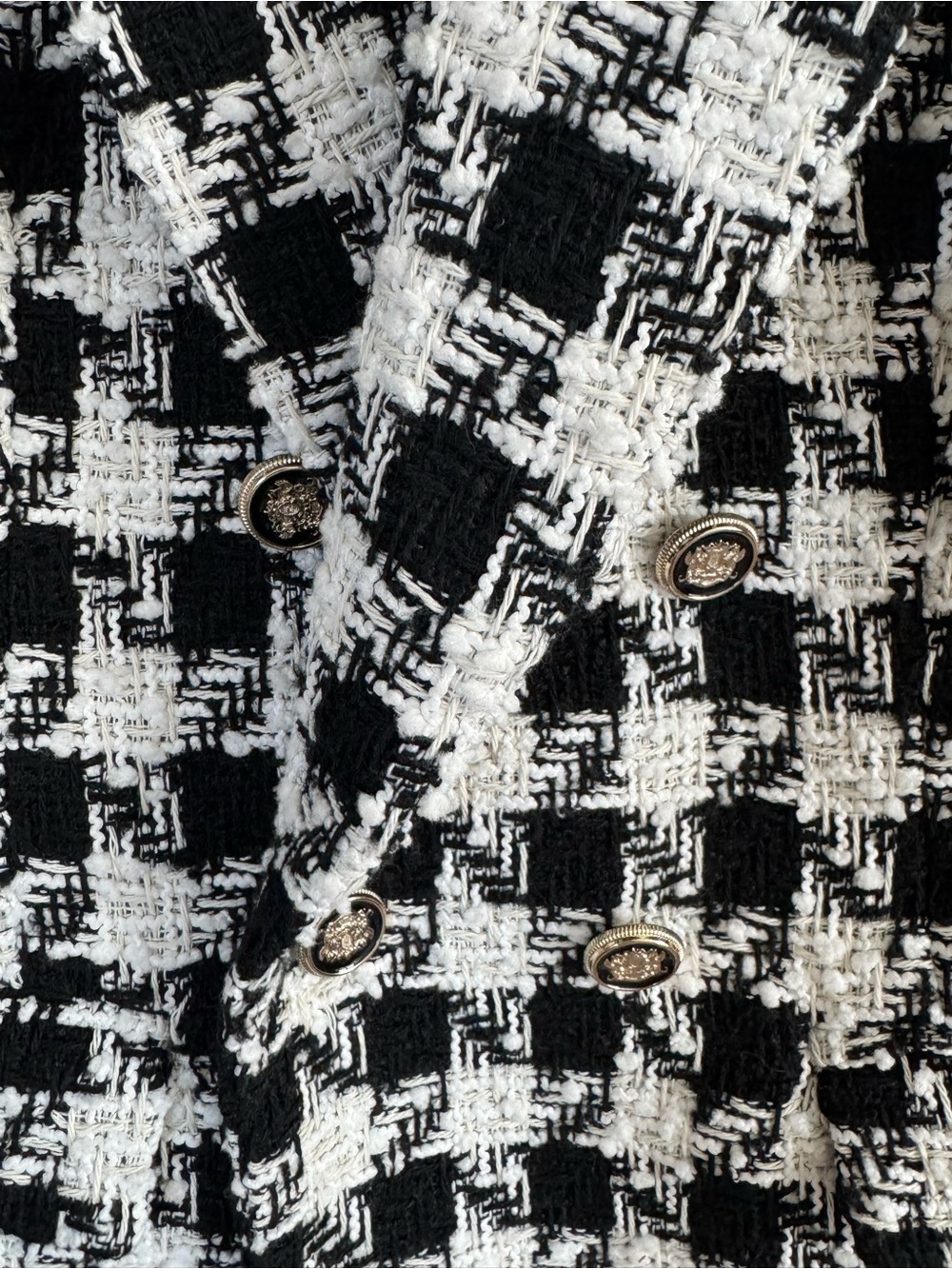 Zara Houndstooth Checkered Tweed Blazer size Medium - Picture 7 of 11